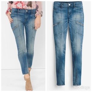 White House Black Market Skimmer Jeans with Zipper Details size 2